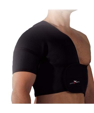 Precision Training Neoprene Half Shoulder Support (right) - Black/red Medium