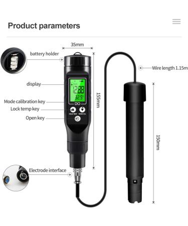 Intelligent Portable Bluetooth Dissolved Oxygen Meter | High-Precision Water Quality Tester (0.0 30.0 mg/L) - Buy Online on GoSupps.com