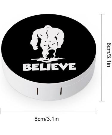 Bigfoot Believe Cute Contact Lens Case - Portable Round Storage Box with Mirror for Outdoor Travel - Buy Online on GoSupps.com