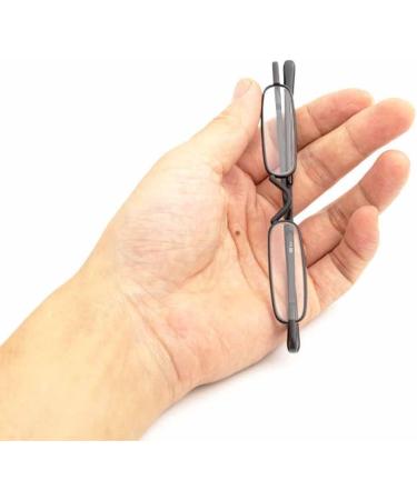 BILIZA Mini Slim Reading Glasses 2.75X - Blue Light Blocking Metal Frame Eyeglasses for Men & Women with Clip International Shipping Available - Buy Online on GoSupps.com