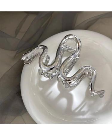 Snake Hair Clips Claw for Women Girl Silver Hair Barrette clips Gothic French Barrettes Snap Hair Clips Strong Hold Fashion Hair Accessories for Women Girls Metal Hair Clip for Thick Thin Hair - Buy Online on GoSupps.com