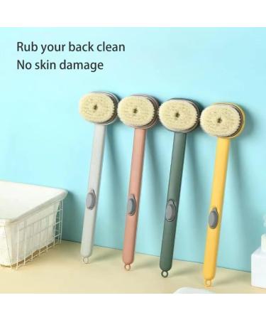 Long Handle Bath Massage Cleaning Brush - Soft Bristle Body Scrubber for Exfoliating Skin - Green - Buy Online on GoSupps.com