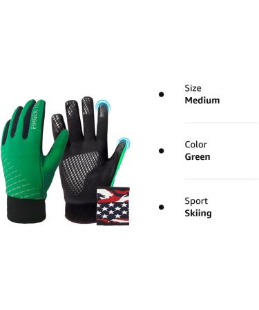 Finger Ten Winter Gloves for Girls - Warm Waterproof Touchscreen with Free Neck Warmer for Cold Weather Outdoor Sports - Green M - Buy Online on GoSupps.com