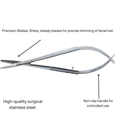 DreamCut Facial Hair Scissors & Eyebrow Trimmer - Precision Grooming Scissors for Men & Women - Perfect for Nose Ear & Mustache Trimming - Buy Online on GoSupps.com