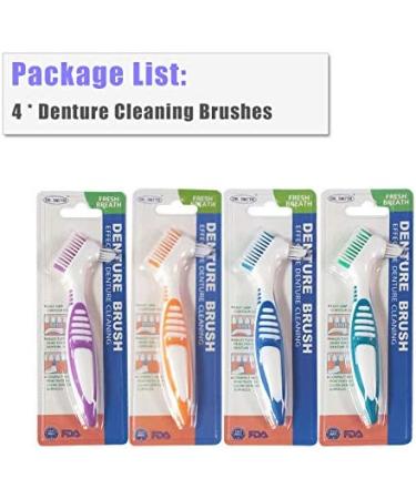 Double Sided Denture Cleaning Brushes - 4 Pcs for Effective Denture Care - Buy Online on GoSupps.com