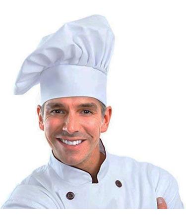 Unisex Elastic Chef's Hat for Kitchen & Restaurant - 1 Piece White Cooking Hat Perfect for Home & Hotel Use - Buy Online on GoSupps.com