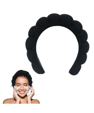 Mimi and Co Spa Headband for Women - Sponge & Terry Towel Cloth Fabric Head Band for Skincare  Face Washing  Makeup Removal  Shower  Facial Mask - Soft & Absorbent Material  Hair Accessories  Padded Headband  Croissant H...