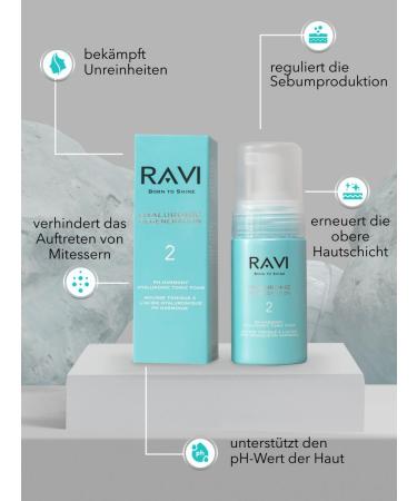 RAVI Born to Shine Tonic Foam pH Harmony Hyaluronic Regeneration Tonic Foam Hydrating Tonic Preparation for Skin Care Daily Care 100 ml - Buy Online on GoSupps.com