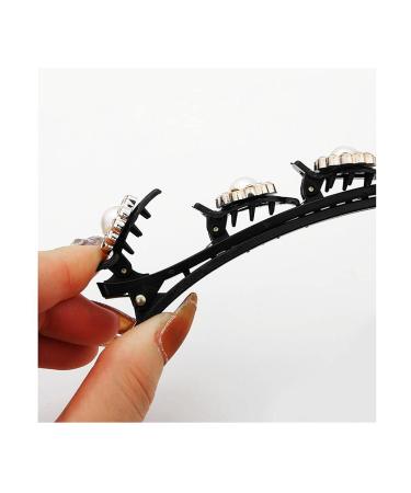 Qazuoik 10 Pcs Black Double Braided Hair Clips for Women - Non-Slip Tooth-Shaped Barrettes - Stylish Hair Accessories Gift Set - Buy Online on GoSupps.com