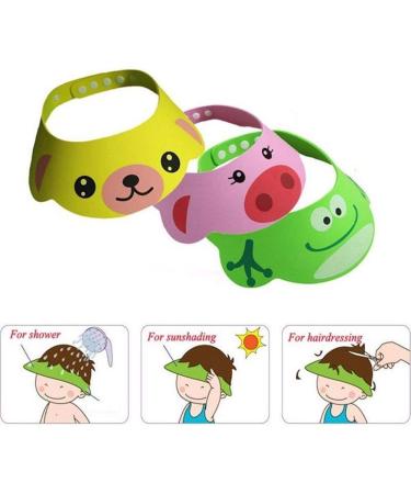 Buy 1PC Yellow Cartoon Animal Baby Bath Shower Cap - Practical Shampoo Visor for Kids | Portable Hair Washing Tool - Buy Online on GoSupps.com