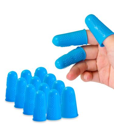 Promifun Blue Silicone Finger Protectors, Hot Glue Gun Finger Gloves, 15 Pcs of Finger Guards, for Sewing, Adhesives, Wax, Finger Caps in 3 Sizes