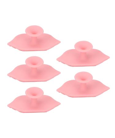 5pcs Lip Scrub Brush Silicone Exfoliating Lip Brushes with Sucking Cup Facial Cleansing Brush Face Washing Applicator Bendable Soft Lip Scrubbers Deep Cleaning Exfoliating Brush Tool