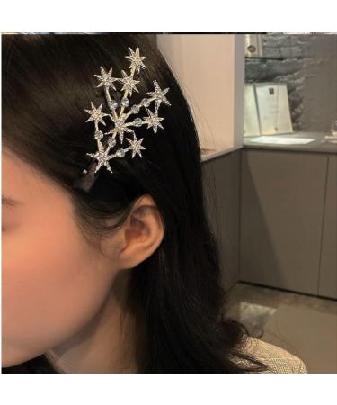 fdsmall Hair Clips Star Rhinestone Hair Clips Rhinestone Duckbill Clips Duckbill Hairpins Hair Accessories for Women Girls Hair Styling Accessories (Gold)