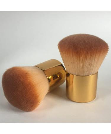 RN BEAUTY 2 Pack Kabuki Brushes Set - Golden Makeup Brushes for Powder, Blush, Foundation, Bronzer, & More - Portable Multifunctional Cosmetic Tools - Buy Online on GoSupps.com