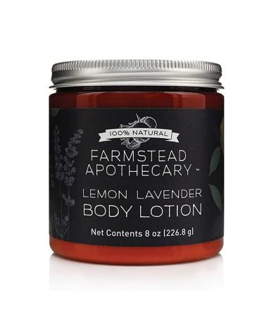 Farmstead Apothecary 100% Natural Body Lotion with Organic Safflower Oil  Organic Sunflower Oil & Organic Vitamin E Oil  8 Oz (Lemon Lavender)
