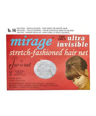 Hair Net Jac-O-Net Mirage Ultra-Invisible Neutral  2 Nets Per Pack  1 Pack