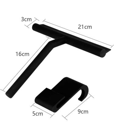 Alapaste Silicone Shower Squeegee Shower with Hook Non Slip Grip Household Window Squeegee Glass Cleaner Shower Silicone Wiper Window Cleaner for Doors Car Glass Mirror & Bathroom Black 21cm - Buy Online on GoSupps.com