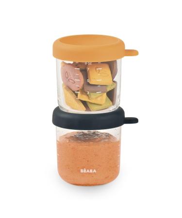 B ABA Set of 2 Portions Glass Baby Meal/Extra Resistant Glass 100% Airtight Thermal Shock Resistant Freezing Sterilisati