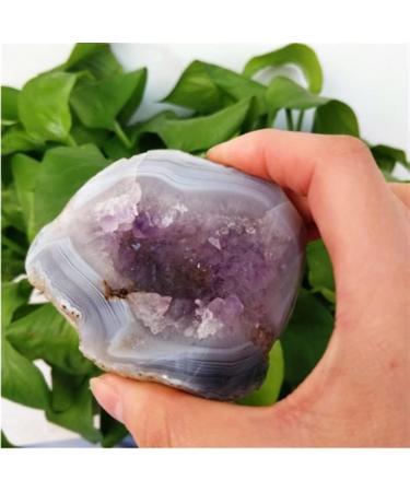 Crystal Rough Specimen Healed Natural Agate Rough Stone Raw Crystal Hole Cut Purple Cluster Crystal Ornaments As a Gift (Size : 100-150g) - Buy Online on GoSupps.com