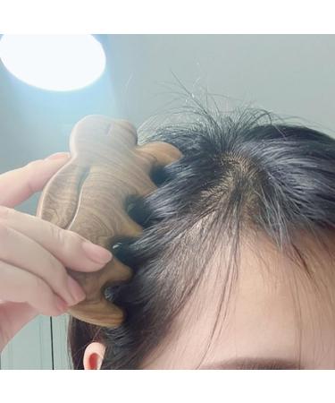 1PC Natural Sandalwood Rabbit Form Comb | Meridian Massage & Skin Care Tool for Health - Buy Online on GoSupps.com