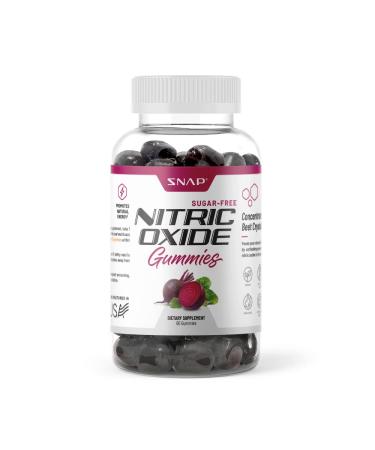 Sugar Free Nitric Oxide Beet Root Gummies - Heart Health, Energy Boost, Circulation, Blood Pressure Support Supplements, Beet Root Chewables, Beetroot Nitric Oxide Booster (60 Gummies) 60 Count (Pack of 1)