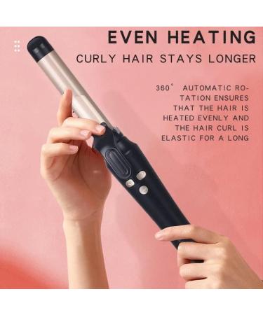 LCD Ceramic Curling Wand - 1 Inch Auto Rotating Titanium Barrel | 4 Adjustable Temps | Fast Heat-Up | Dual Voltage & Anti-Scald - Shop Internationally - Buy Online on GoSupps.com