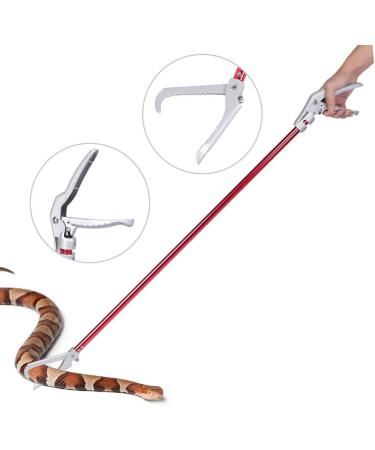 Aluminum Foldable Heavy Duty Reptile Grabber Snake Tong Good Toughness Grabber Tool for(red 120cm) - Buy Online on GoSupps.com