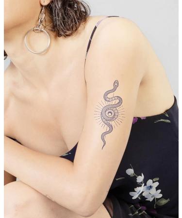 Inkbox Temporary Tattoos  Semi-Permanent Tattoo  One Premium Easy Long Lasting  Water-Resistant Temp Tattoo with For Now Ink - Lasts 1-2 Weeks  Serepentina  6 x 3 in