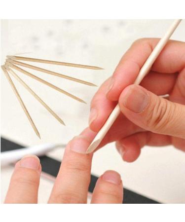 100pcs/set Wooden Sticks Double-end Wood Cuticle Pusher Nail Art Manicure Pedicure Tools Cuticle Pusher Remover Pedicure Manicure Tool - Buy Online on GoSupps.com
