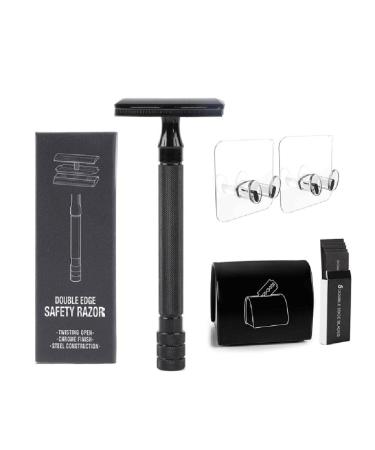 Double -cutter metal razor for men and women environmentally friendly shave razor with 5 blades 2 razor rack holder hair removal razor for men for women 1