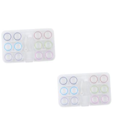 Healeeved 2 sentences contact lens container storage soaking travel sets glass pearls case storage container for objective lens holder glasses storage box care box travel plastic