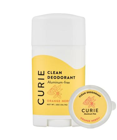 Curie Aluminum Free Deodorant - Orange Neroli Stick and Travel Mini - Natural Deodorant Paraben Free Cruelty Free Non-Toxic Orange Neroli + Mini