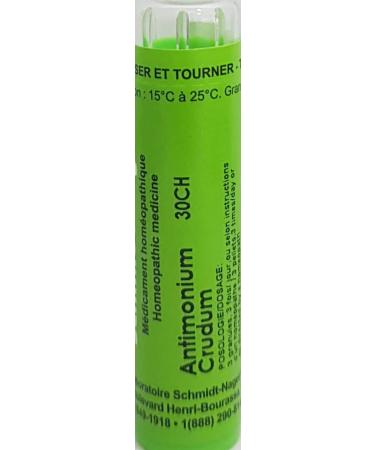 Antimonium Crudum 30CH Homeopathy Medicine Schmidt-Nagel Canada (Homeodel) 90 pellets/granules