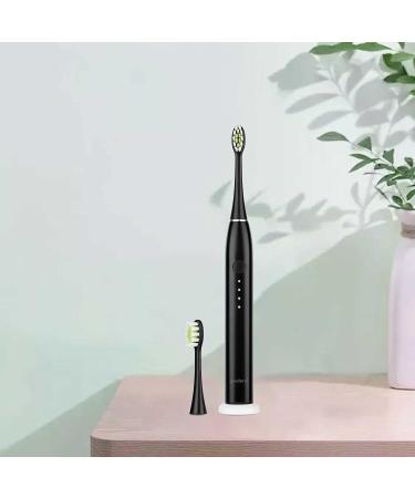 NC Sonic Electric Toothbrush - Powerful Rechargeable Waterproof Toothbrush for Adults & Kids with 2 Brush Heads - Black - Buy Online on GoSupps.com