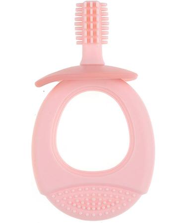 Buy Baby Training Toothbrush Teether - Silicone 360 Clean Mouthguard & Tongue Cleaner (Pink) - International Shipping Available - Buy Online on GoSupps.com