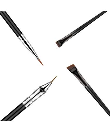 4-Piece Eyeliner Brush Set - Angled Flat Bent & Pencil Point Brushes for Flawless Eye Makeup | International Shipping Available - Buy Online on GoSupps.com
