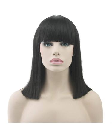 LFMDJF 8 Colors Short Synthetic Hair Heat Resistant Orange Gray Hair Wig Women Party Straight Wigs 16inches T1B/613 1B/27HL