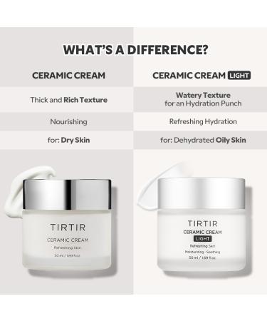 Buy TIRTIR Ceramic Cream Light - Deep Moisturizer for Glass Skin | Lightweight Korean Skincare with Polyglutamic Acid & Centella Asiatica | 1.69 Fl Oz - Buy Online on GoSupps.com
