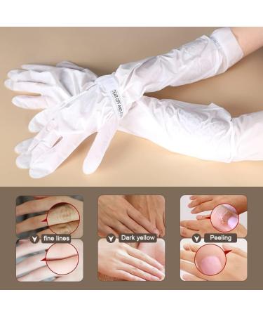 Extra Long Moisturizing Hand Mask Spa Gloves - Whitening & Nourishing 55cm - Vitamin E, Aloe Vera, Shea Butter - Exfoliating for Sensitive/Dry Skin - Buy Online on GoSupps.com