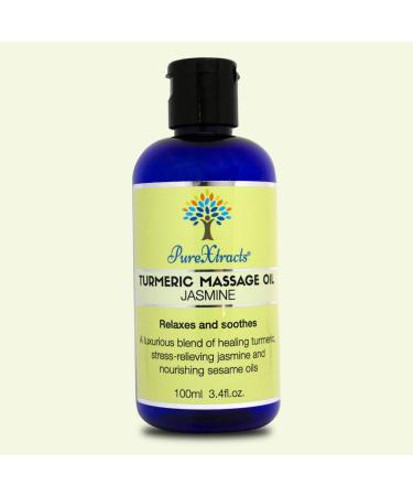 Turmeric Massage Oil with Jasmine- 100% Natural Arthritis Relief Great After Exercises Relaxing Anti-inflammatory Smells Amazing - by PureXtracts 100 ml (Pack of 1)