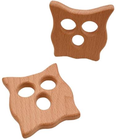 Wendysun 10pcs Owl Shape Wood Teether - Baby Teething Nursing Beech Teether - DIY Pendant Toy - Buy Online on GoSupps.com