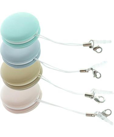 Healifty Pouch Microfiber Cleaning Cloth Macaron Shape - 4pcs Portable Lens & Screen Cleaner Cloth Keychain Mini Phone Screen Wiper Glasses Eyeglass Brush (Pink Blue Green Khaki) Pink Blue Green Khaki.