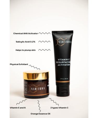 Naderma Vitamin C Resurfacing Scrub + Activator | Brightening Exfoliator for Radiant Skin | International Shipping Available - Buy Online on GoSupps.com