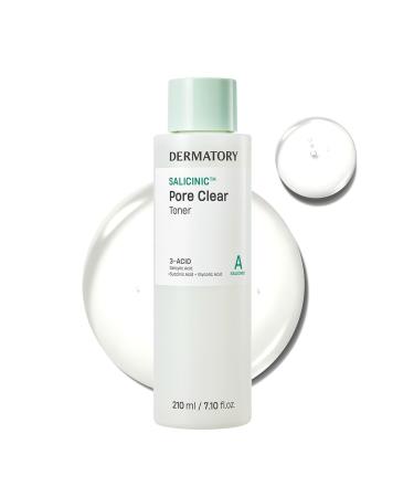 DERMATORY Salicinic Pore Clear Toner - BHA Salicylic Acid, Pore Minimizer, Soothing, Deep Hydrating, Purifying, Refreshing Watery Texture, for All Skin Types, Korean Skin Care