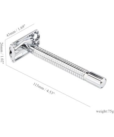 Double Butterfly Razor Plane Wet Razor - Chrome Safety Razor Set with H3 Stand & Leather Case - Buy Online on GoSupps.com