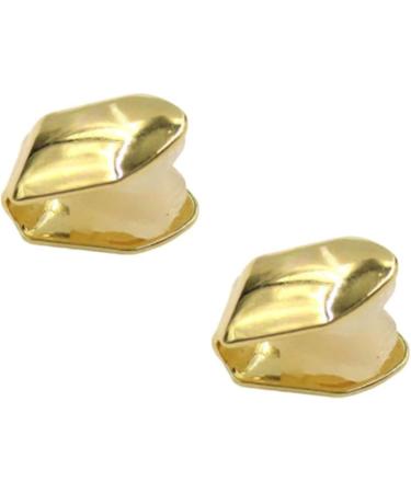 2Pcs Gold Plated Hip Hop Top Single Tooth Cap for Mouth - Healifty - Buy Online on GoSupps.com