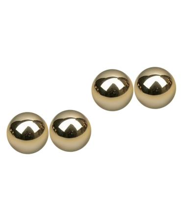 Tovinanna 4 pieces of gymnastics ball made of brass massage balls for hand exercises fitness deep copper golden handmade balls gift roller ball massage device hand massage balls the ball roll metal