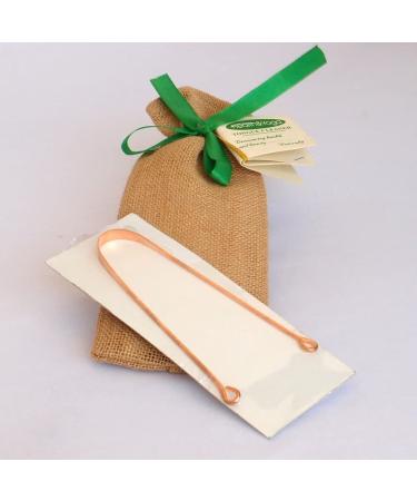 HealthAndYoga(TM) qSwipe Lite Copper Tongue Cleaner - Exquisitely Gift Wrapped