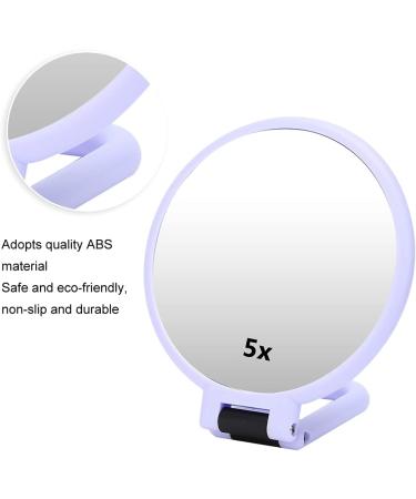 Portable Travel Mirror - 5X Magnifying Folding Cosmetic Mirror - Desktop Makeup Mirror - Small Size and Delicate (Purple) - Buy Online on GoSupps.com