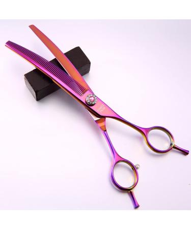 Fenice Peak 7.0'' Curved Thinning Shears | Professional Dog Grooming Scissors with 440C Steel Blades | Sharp & Durable for Dogs and Cats - Buy Online on GoSupps.com